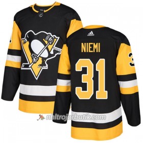 Män Ishockey Pittsburgh Penguins Tröja Antti Niemi 31 Adidas 2017-2018 Svart Authentic